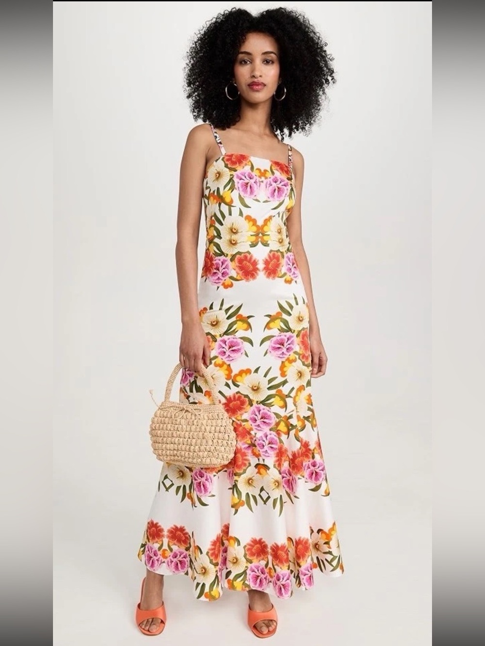 Borgo De Nor Women’s Square Neck Floral Cotton Maxi Dress Size 8 (orig $925)